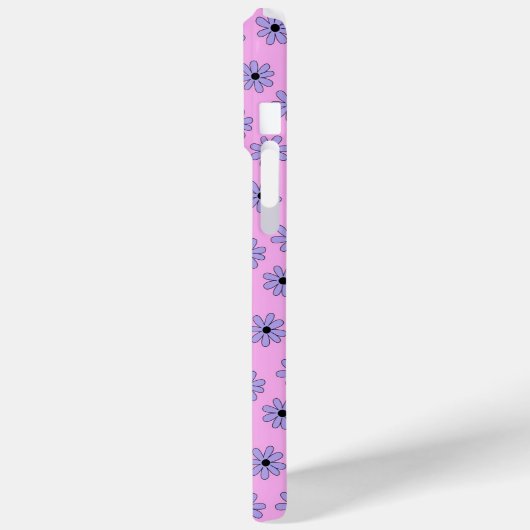 Preppy Paars Blue Hippie Flower Pattern Case-Mate iPhone Case (Achterkant / Links)