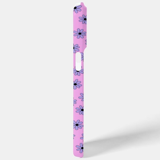 Preppy Paars Blue Hippie Flower Pattern Case-Mate iPhone Case (Achterkant / Rechts)