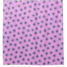 Preppy Paars Blue Hippie Flower Pattern