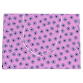 Preppy Paars Blue Hippie Flower Pattern Groot Cadeauzakje (Voorkant)