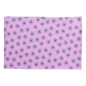 Preppy Paars Blue Hippie Flower Pattern Kussensloop (Achterkant)