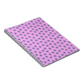 Preppy Paars Blue Hippie Flower Pattern Notitieboek (Rechterzijde)