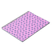 Preppy Paars Blue Hippie Flower Pattern Notitieboek (Linkerzijde)