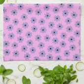 Preppy Paars Blue Hippie Flower Pattern Theedoek (Gevouwen)
