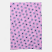 Preppy Paars Blue Hippie Flower Pattern Theedoek (Verticaal)