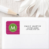 Preppy Paars Chevron Monogram Adres Etiket (Insitu)