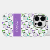Preppy Paars Green Blauwgroen Tennis gepersonalise Case-Mate iPhone Case (Achterkant (horizontaal))