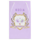 Preppy Paarse augurkbal Happy Birthday Klein Cadeauzakje (Achterkant)