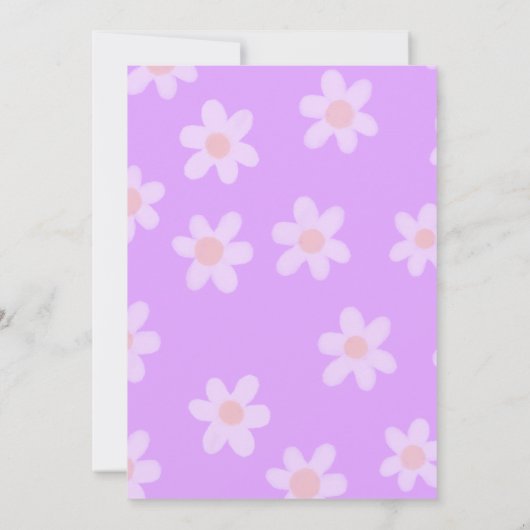 Preppy Paarse Daisy Y2K Happy Face Party Verjaarda Kaart (Achterkant)