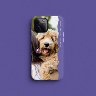 Preppy paarse foto met gegolfde rand iPhone 15 case
