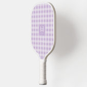 Preppy Paarse Gingham Monogram Opgestelde Ondernem Pickleball Paddle (Links)