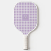 Preppy Paarse Gingham Monogram Opgestelde Ondernem Pickleball Paddle (Voorkant)