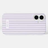 Preppy Paarse Streep Monogram  iPhone 16 Case-Mate iPhone Case (Achterkant (horizontaal))