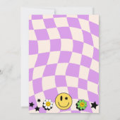Preppy Paarse Y2K Retro Happy Face Party Verjaarda Kaart (Achterkant)