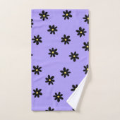 Preppy Paarse zwarte bloemeneenvoudige bloemenpatr Bad Handdoek (Handdoek)