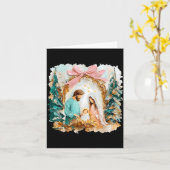 Preppy Painted Christian Nativity Scene God Faith  Kaart (Gele Bloem)