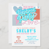 Preppy Pajama Party Girls Birthday Kaart (Voorkant)