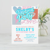 Preppy Pajama Party Girls Birthday Kaart (Staand voorkant)