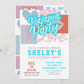 Preppy Pajama Party Girls Birthday Kaart (Voorkant / Achterkant)