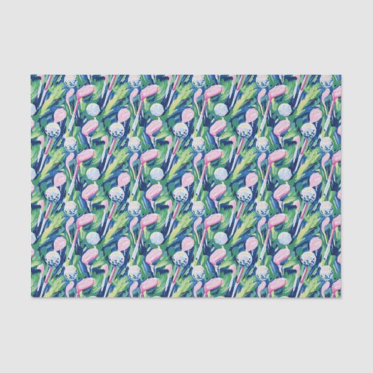 Preppy Palm Beach Abstracte golfclubs Tissuepapier (Voorkant)