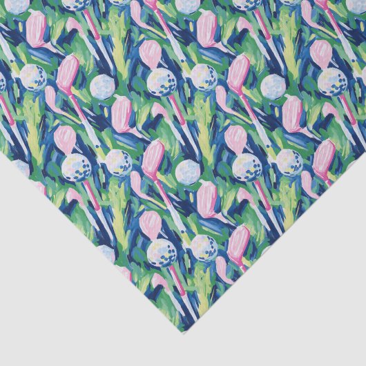 Preppy Palm Beach Abstracte golfclubs Tissuepapier (Detail)