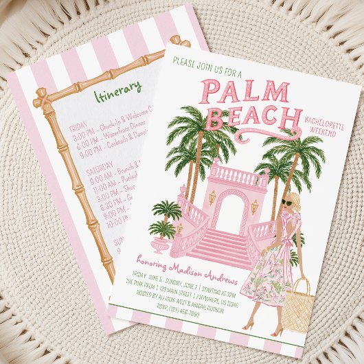 Preppy Palm Beach Bachelorette Feest Itinerary Kaart