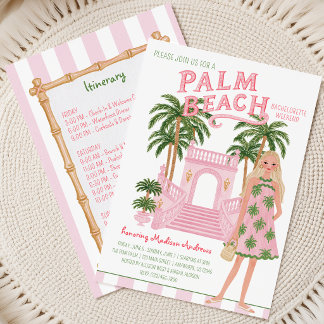 Preppy Palm Beach Bachelorette Feest Itinerary Kaart