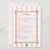 Preppy Palm Beach Bachelorette Feest Itinerary Kaart (Achterkant)