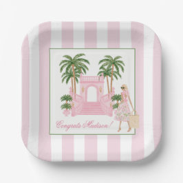 Preppy Palm Beach Bruiloft / Meidenavond Papieren Bordje