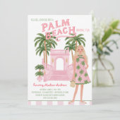 Preppy Palm Beach Cabana Bruids-Thee of Bruiloft Kaart (Staand voorkant)