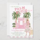 Preppy Palm Beach Cabana Bruids-Thee of Bruiloft Kaart (Voorkant)