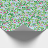 Preppy Palm Beach Christmas Holly Cadeaupapier (Hoek)