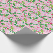 Preppy Palm Beach Christmas Holly Cadeaupapier (Hoek)