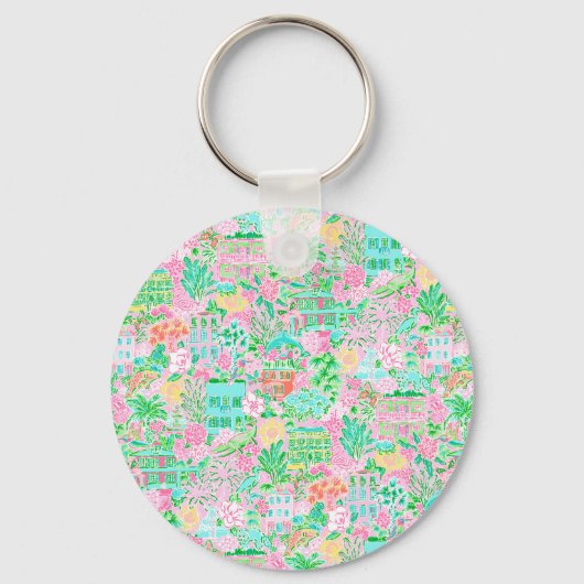 Preppy Palm Beach Golf Cart Sleutelhanger (Achterkant)