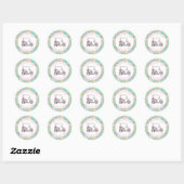 Preppy Palm Beach Golfkar Ronde Sticker (Vel)
