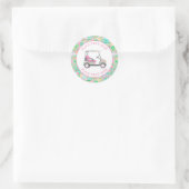 Preppy Palm Beach Golfkar Ronde Sticker (Tas)
