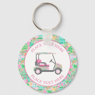 Preppy Palm Beach Golfkar Sleutelhanger