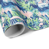 Preppy Palm Beach Golfkarren Cadeaupapier (Rol Hoek)