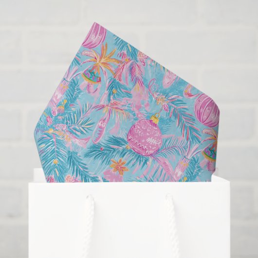 Preppy Palm Beach Kerstbomen & Ornamenten Tissuepapier (Cadeauzakje)
