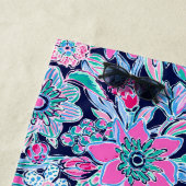 Preppy Palm Beach Marine Lavendel Bloemen Personal Strandlaken (In situ)