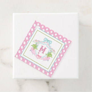 Preppy Palm Beach Monogram Crest Bedankjes Labels