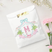 Preppy Palm Beach Monogram Crest Bedankzakje (Gezegeld)