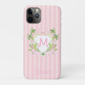 Preppy Palm Beach Monogram Crest Case-Mate iPhone Case (Achterkant)