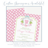 Preppy Palm Beach Monogram Wapen Kaart