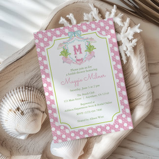Preppy Palm Beach Monogram Wapen Kaart