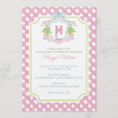 Preppy Palm Beach Monogram Wapenfeest Kaart (Voorkant)