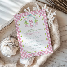 Preppy Palm Beach Monogram Wapenfeest