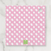 Preppy Palm Beach Monogram Wapenschild Bedankjes Labels (Achterkant)