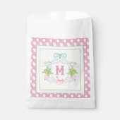 Preppy Palm Beach Monogram Wapenschild Bedankzakje (Voorkant)