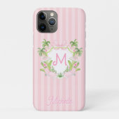 Preppy Palm Beach Monogram Wapenschild Case-Mate iPhone Case (Achterkant)